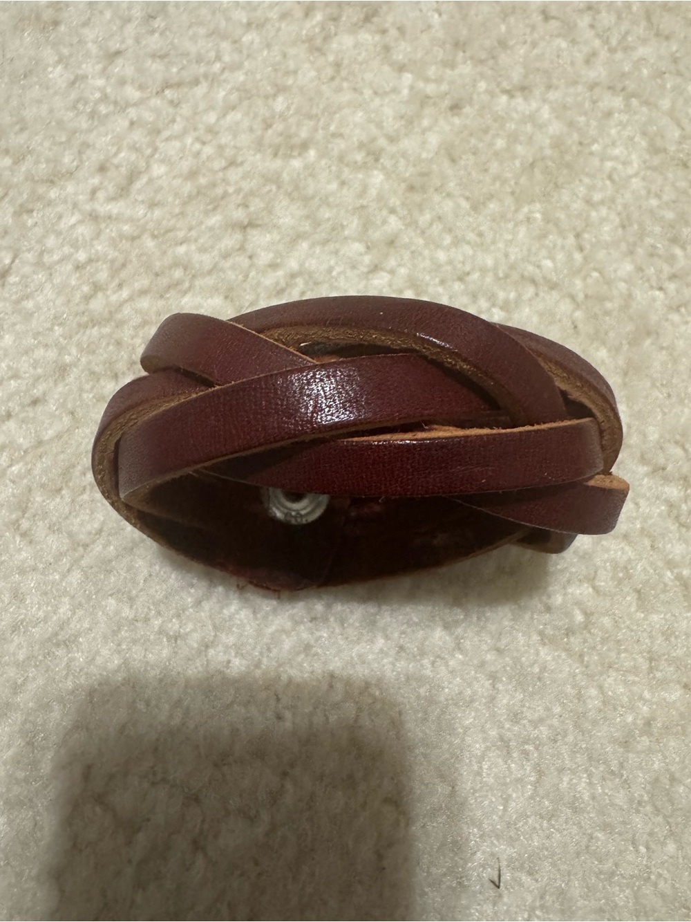 Vintage Braided Leather Snap Bracelet